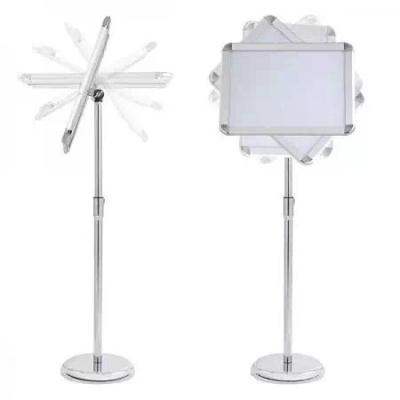 China Adjustable Aluminum Aluminum Advertising Poster Holder With A3 Frame , A4 Size Clip for sale