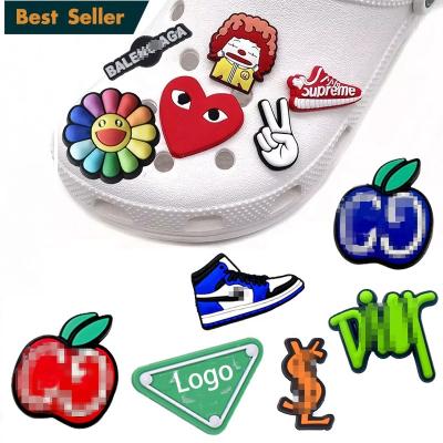 China Wholesale custom designer brand designer clog charms for bracelets shoe charms luxury crockely-shoes pvc crocs luxury charm for sale