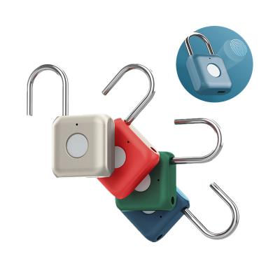 China Thumbprint Fingerprint Smart Padlock Metal Keyless Lock For Suitcase And Luggage for sale