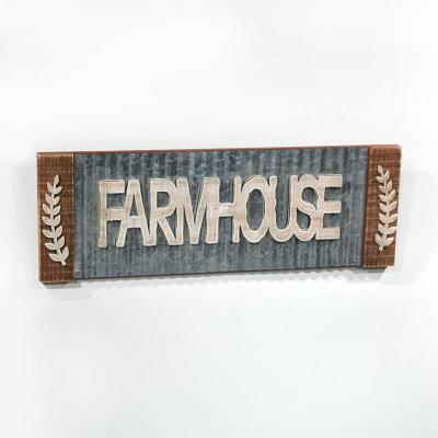 China Rustic Farmhouse Wall Sign CLASSIC Galvanized Metal For Indoor And Outdoor Decoration for sale