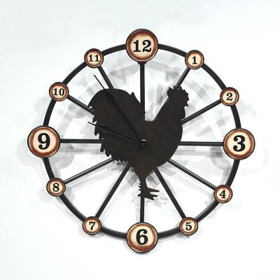 China Farmhouse CLASSIC Vintage Rustic Metal Animal Wall Clock for sale