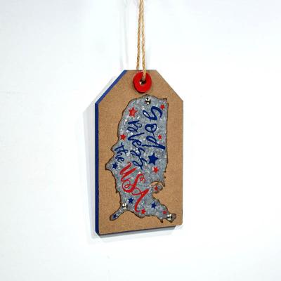 China American Style Custom Independence Day Craft Hanging Wood Sign Ornament for sale