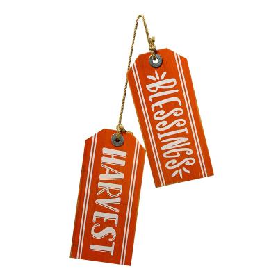 China Autumn Thanksgiving CLASSIC Orange Harvest Label Wooden Wall Hanging For Home Decoration for sale