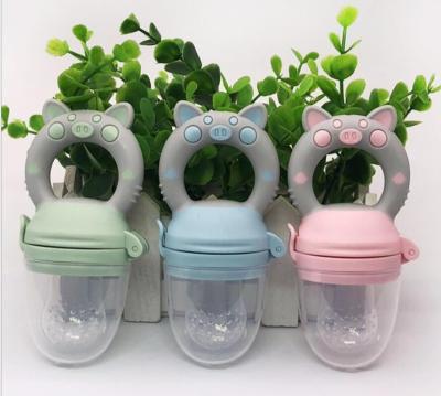 China Infant Toy Silicone Baby Pacifier Feeder Fruit Teether Pouches BPA Free Hot Sale Baby Pacifier Fresh Food Feeder for sale