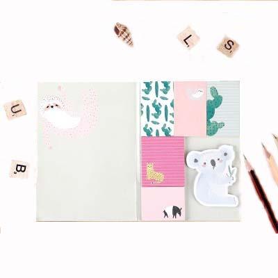 China Customized Cute Shaped Sticky Note Stationary Die Cut Self Adhesive Custom Paper Memo Pad Design Mail Stationary for sale