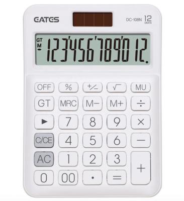 China LARGE Calculator LCD Display Grand Total Function Control Signs 12 Digits General Purpose Dual Power, Desk Style Calculator for School and Office Use for sale