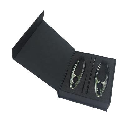 China Recycled Materials Black Magnetic Packaging Boxes Custom Logo Gift Boxes For Bottles for sale