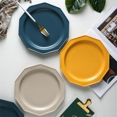 China Viable European style dinnerawre solid color porcelain single charger dish for dinner for sale