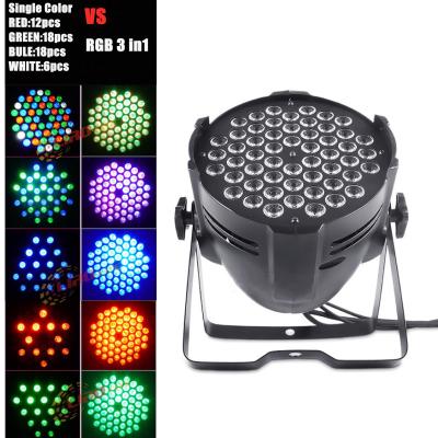 China DMX512 LED Par Lights 54x3w RGBW Sound Activated Control LED Plastic Flat Par Light 54 for sale