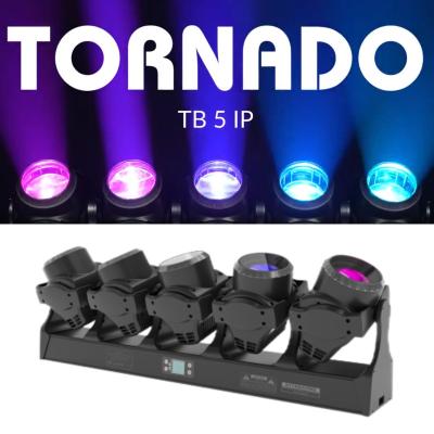 China Newest 5 Eyes DMX Tornado 5*120W LED Beam RGBW Moving Head Rotating Light for sale