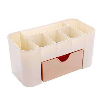 China Sustainable Plastic Small Makeup Cosmetic Organizer With Drawer for sale