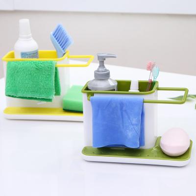 China Sustainable Sponge Kitchen Box Draining Rack Dish Self Draining Sink Storage Rack Kitchen Organizer Stands Utensils Towel Rack for sale