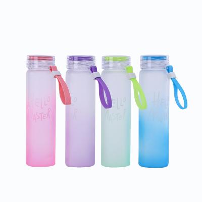 China Viable High Quality Grind Water Bottle Promotion Glass Water Bottle Gifts for sale