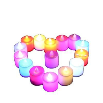 China Hot Selling Colorful LED Flameless Tea Light Durable Battery Operated Electric Votive Led Candle Torch for sale