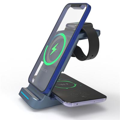 China Fast charging radio the new magnetic three-in-one all-in-one wireless charger mobile phone holder for fast wireless charging for sale