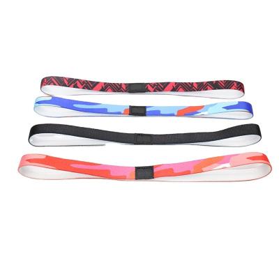 China Custom Logo Printed Silicone Elastic Headbands Hidroschesis khan running dri headband for sale