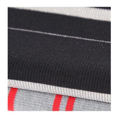 China Wholesale Custom Cheap Medium Thickness Apparel High Quality Breathable Yarn-Dyed Color Rib Fabric Striped for sale