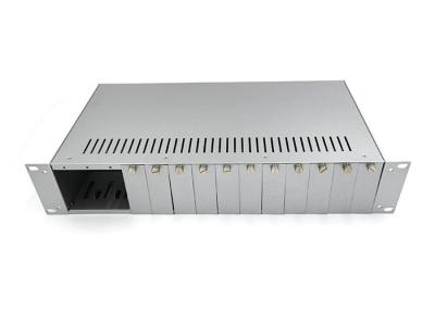 China 14 Slots Rack Fiber Ethernet Media Converter Chassis Dual Power Supply FCC Class for sale