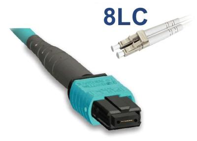 China QSFP Devices Use OM3 Fiber Optic Cable , MPO To LC Cable Low Insertion Loss for sale