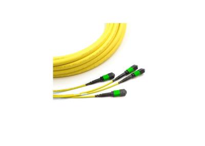 China Multi Fiber Push On MPO Trunk Cable , Single Mode MPO 24 Fiber Cable Configurable for sale