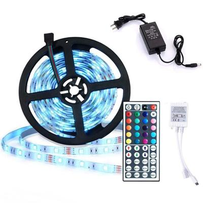 China Indoor Waterproof Smart Custom Length LED Strip Remote Control Decoration 6500K 3528 5V 12V RGB Strips Light for sale