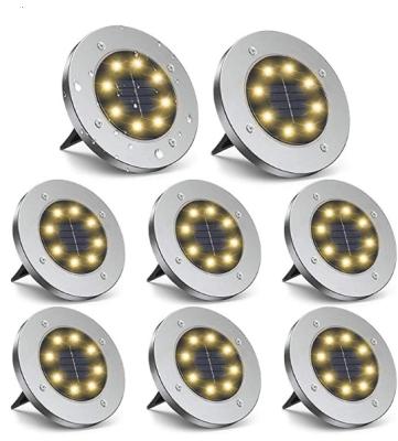 China Decorative Waterproof 8 LED Road Lights IP65 Solar Powered Outdoor Waterproof Road Disc for sale