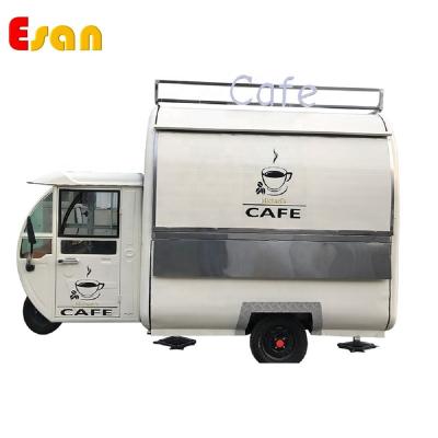 China Easy Operate Esan TC3800 White Color 3 Wheeler Trailer Food Truck Team Tricycle Food Vending Cart for sale