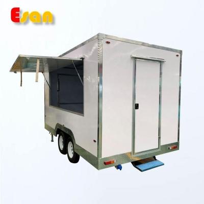 China Easy Operate Esan BT3500 Container Trailer White Food Concession Food Truck Fryer Mobile Food Supply Truck for sale