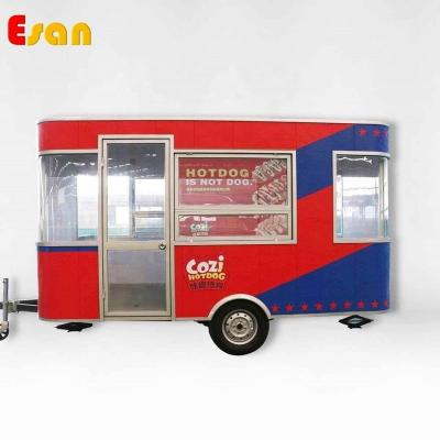 China Heat Destressing Antirust Esan CK4200 Mobile Trailers Container Food Truck Shawarma Food Trailer Horse Electrophoresis Body Structure Antirust Food Truck Trailer for sale