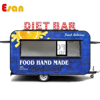 China Easy Operate Esan Box Mobile Container Food Trailer With Wheels And Stickers Hot Dog Selling CE Approved for sale