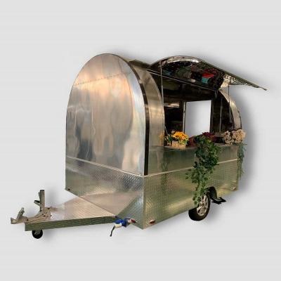 China Easy operate Esan aluminum food van foodtrailer with kitchen equipment donut maker ice cream machine for sale