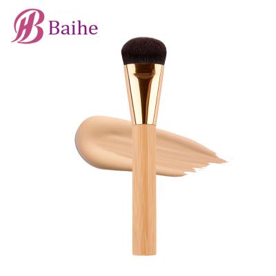 China Smudge Brush OEM Personalized Private Label Facial Mini Bamboo Foundation Makeup Brush Custom Wooden Small Vegan Simple for sale