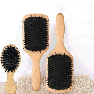 China For Vegan Logo Hair Comb Home Natural Material Eco Friendly Custom Hair Straightener Brush Custom Use Hair Brush and Comb Soft Bristle Brush for sale