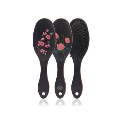 China For Wholesale Hot Selling Baihe Hair Tools Salon Air Artificial Wood Hair Brush Home Use Cushion Vintage Oval Home Use for sale