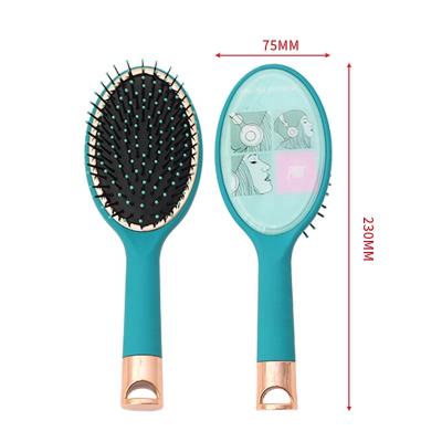 China For Home Use Baihe Hot Sale Detangling Hair Brush With Printing And Matte Finish Plastic Round Hairbrush for sale