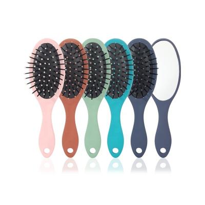 China For Home Use Baihe Hair Care Product Custom Colors Matte Rubber Finish Oval Mirror Solid Hair Brush Set for sale