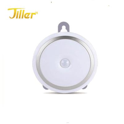 China Room Mini Round White Low Power Bedroom Motion Sensor Night Light for sale