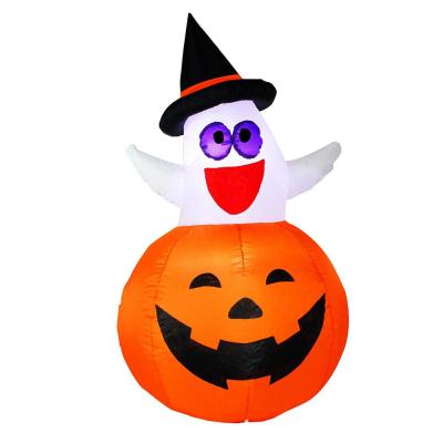 China 4.5ft Halloween Pumpkin Ghost Nylon Inflatable Blast For Outdoor Halloween Yard Decoration HA-09 for sale