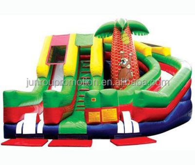 China 0.55mm PVC 18oz vinyl giant inflatable slide, inflatable water slide, jungle theme slide for kids SL-55 for sale