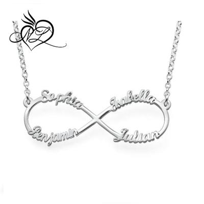 China TRENDY Infinity Pendant 4 Names Necklace in Stainless Steel for sale