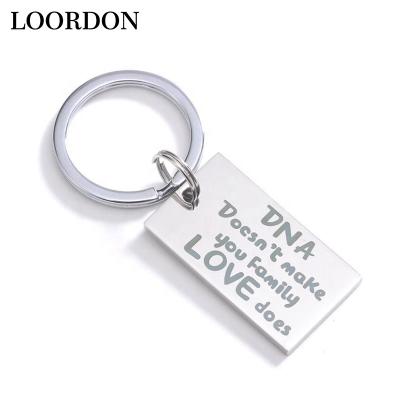 China Hot Sale Metal Stainless Steel Family Love Keychains LOORDON for sale