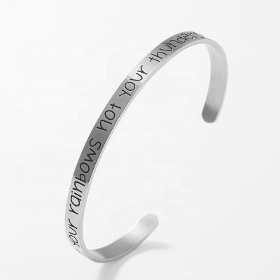 China LOORDON Cute Stainless Steel Inspired Bracelet Count Your Rainbows Not Your Storms for sale