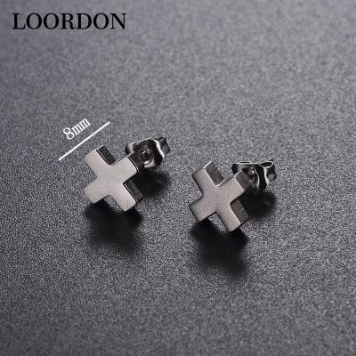 China LOORDON Fashion Current Cheap Promotional Silver Stainless Steel Celtic Cross Earrings for sale