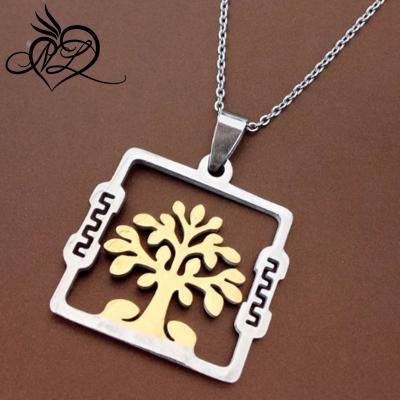 China New Design Stainless Steel FASHIONABLE Photo Frame Tree Pendant Necklace for sale