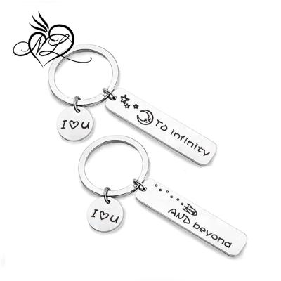 China Stainless Steel Fashion Moon Star Couple Keychains for sale