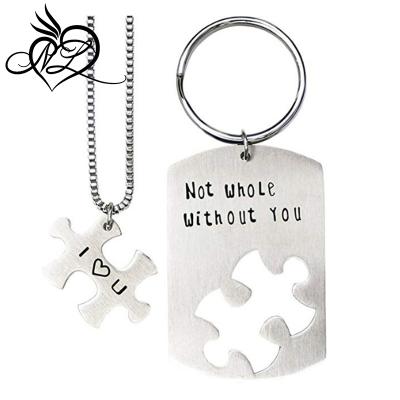 China Cute Stainless Steel Not Whole Without You/You Are My Person Necklace Stainless Steel Necklace Jewelry for sale