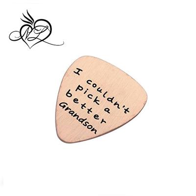 China Cute Stainless Steel Matte I Couldn't Pick A Better Grandson Guitar Pick Family Gifts Pendant for sale