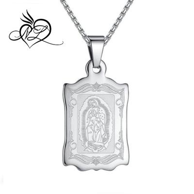 China Cute Stainless Steel Virgin Mary Praying Medallion Pendant Necklace, Unisex for sale