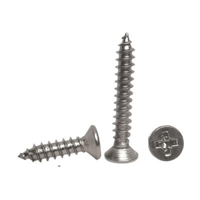 China Pan Factory Wholesale 304/316 Stainless Steel M2 M3 M4 KA Screw Flat Head Cross Countersunk Self Tapping Screw for sale