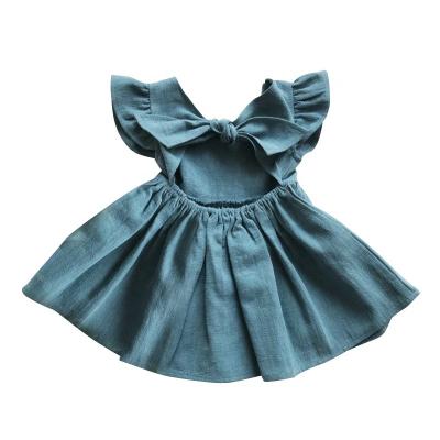 China Factory wholesale new Anti-wrinkle custom cotton and bow princess canvas kids and girls pompous skirt for sale